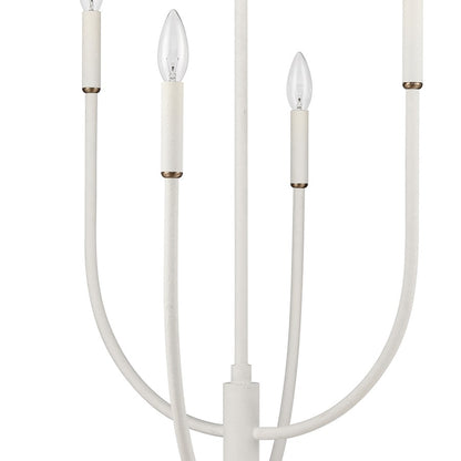 Atlas Lighting Continuance 30in 6-Light Chandelier | Modern White Coral and Satin Brass Metal | Dining Room & Living Room | Model CL12524-WH