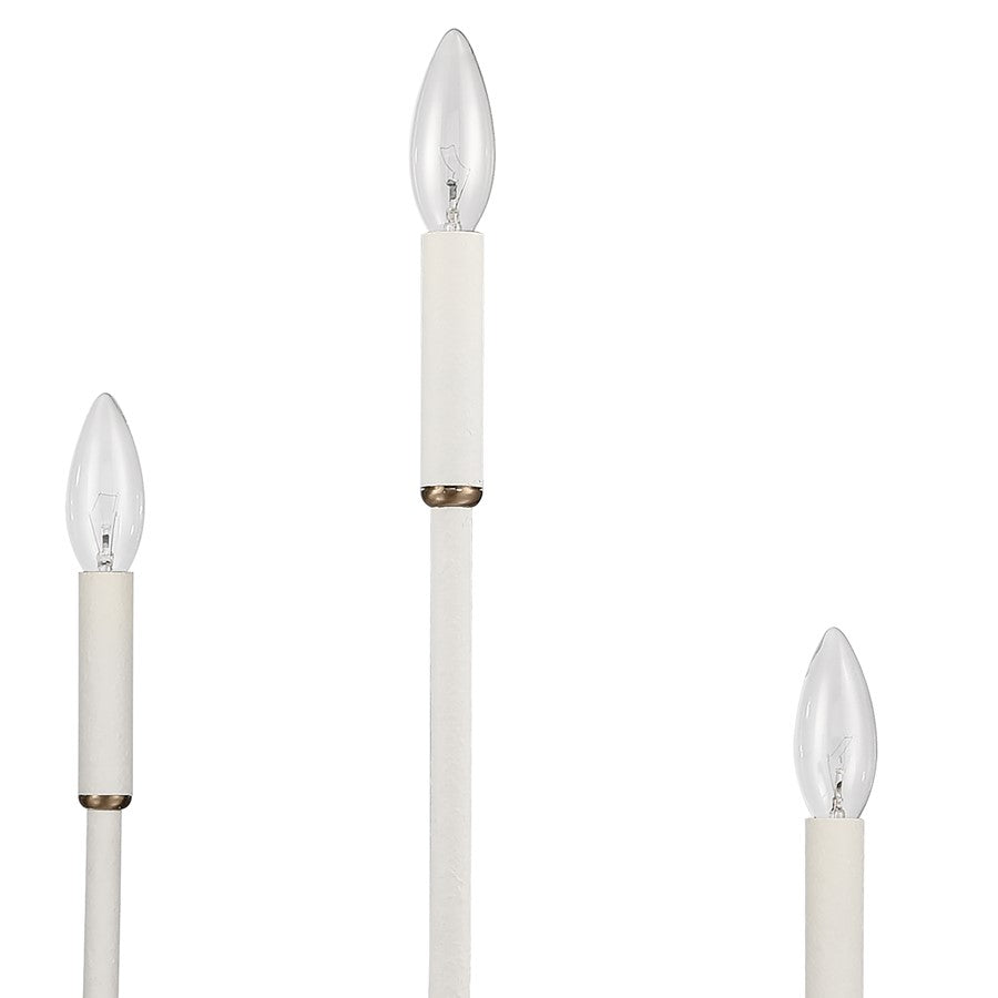 Atlas Lighting Continuance 30in 6-Light Chandelier | Modern White Coral and Satin Brass Metal | Dining Room & Living Room | Model CL12524-WH