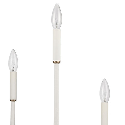 Atlas Lighting Continuance 30in 6-Light Chandelier | Modern White Coral and Satin Brass Metal | Dining Room & Living Room | Model CL12524-WH