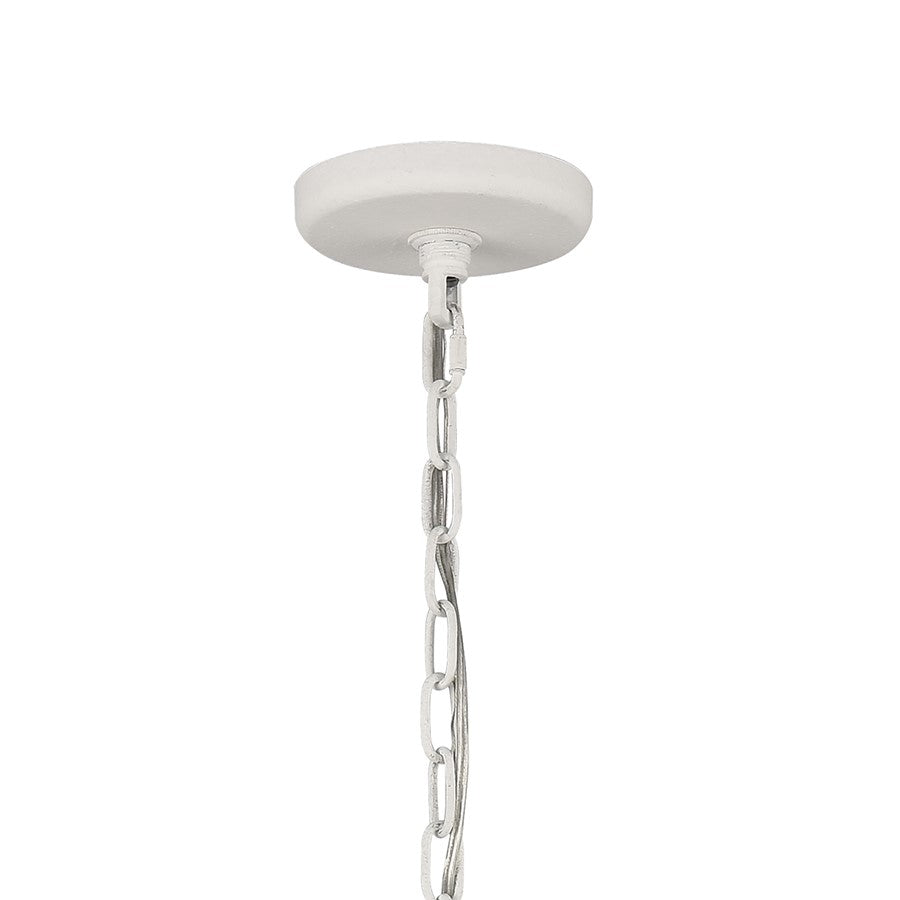 Atlas Lighting Continuance 30in 6-Light Chandelier | Modern White Coral and Satin Brass Metal | Dining Room & Living Room | Model CL12524-WH