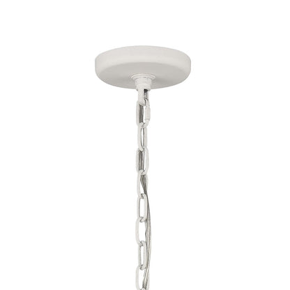 Atlas Lighting Continuance 30in 6-Light Chandelier | Modern White Coral and Satin Brass Metal | Dining Room & Living Room | Model CL12524-WH