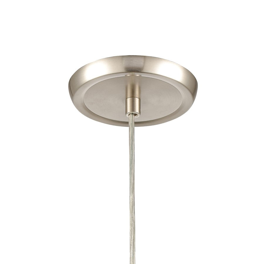 Atlas Lighting Planetario 5in 1-Light Mini Pendant | Modern Satin Nickel and Light Brown Glass | Kitchen Island & Dining Room | Model CL12526-BN