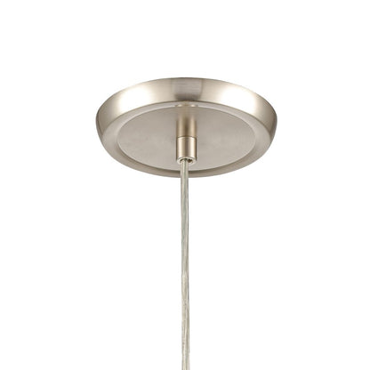Atlas Lighting Planetario 5in 1-Light Mini Pendant | Modern Satin Nickel and Light Brown Glass | Kitchen Island & Dining Room | Model CL12526-BN