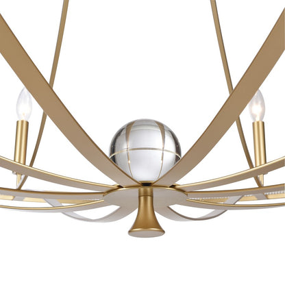 Atlas Lighting Noura 60in 15-Light Chandelier | Traditional Champagne Gold Metal | Dining Room & Foyer | 60 x 60 x 59 in | Model CL12534-GD