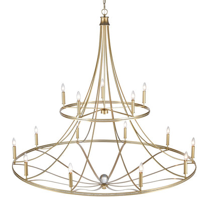 Atlas Lighting Noura 60in 15-Light Chandelier | Traditional Champagne Gold Metal | Dining Room & Foyer | 60 x 60 x 59 in | Model CL12534-GD