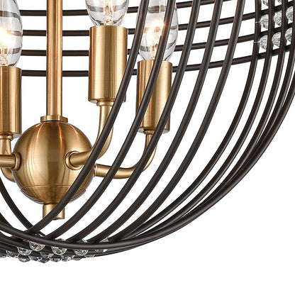 Atlas Lighting Concentric 16in 4-Light Semi-Flush Mount | Oil Rubbed Bronze and Satin Brass Metal | Entryway & Hallway | Model CL12541-BZ
