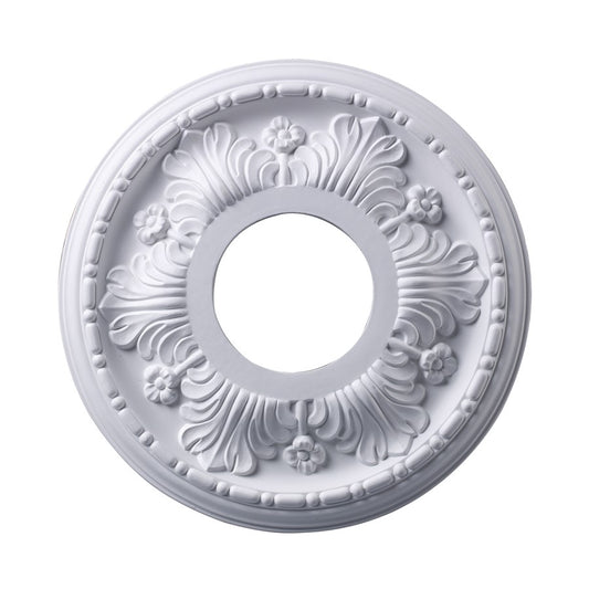 Atlas Lighting Acanthus 11in White Ceiling Medallion | Traditional Style | Entryway & Living Room | 11 x 11 x 1 in | Model LA11037-WH
