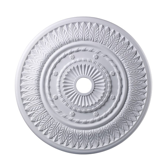 Atlas Lighting Corinna 33in Medallion | Traditional White Ceiling Decor | Living Room & Dining Room Accent | 33 x 33 x 1 in | Model LA11040-WH