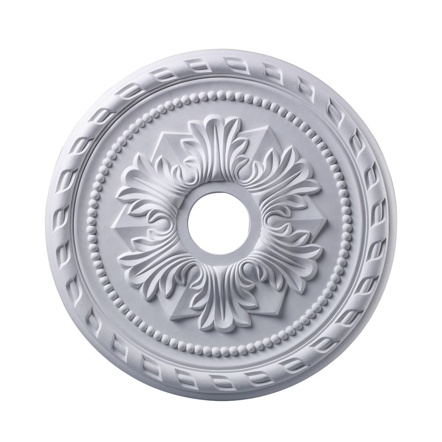 Atlas Lighting Corinthian 22in White Ceiling Medallion | Traditional Decorative Accent | Living Room & Dining Room | 22 x 22 x 1 in | Model LA11042-WH
