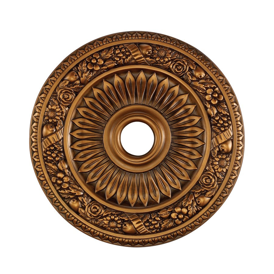 Atlas Lighting Floral Wreath 24in Antique Bronze Ceiling Medallion | Traditional Decorative Accent | Living Room & Dining Room | Model LA11045-BZ