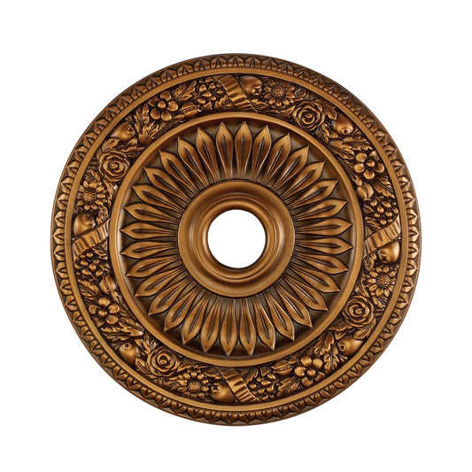 Atlas Lighting Floral Wreath 24in Antique Bronze Ceiling Medallion | Traditional Decorative Accent | Living Room & Dining Room | Model LA11045-BZ