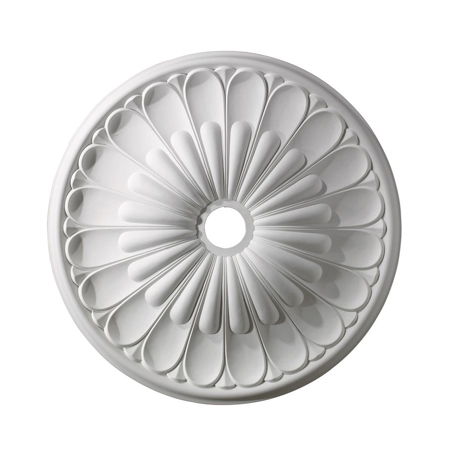 Atlas Lighting Melon Reed 32in Round Ceiling Medallion | Traditional White | Living Room & Dining Room Ceiling Accent | Model LA11049-WH