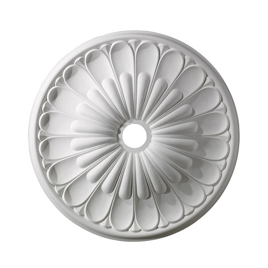 Atlas Lighting Melon Reed 32in Round Ceiling Medallion | Traditional White | Living Room & Dining Room Ceiling Accent | Model LA11049-WH