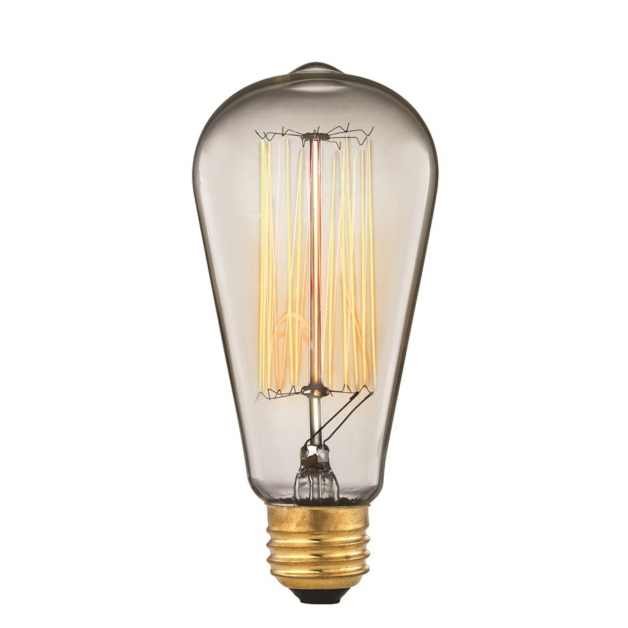 Atlas Lighting ST58 60W E26 Bulb | Clear Glass & Gold Metal | Ambient Light for Lamps & Fixtures | 2.5 x 2.5 x 5 in | Model LA11125-CL