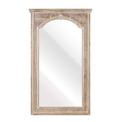 Atlas Lighting Alfred 56in Tall Rectangular Wall Mirror | Weathered Brown Wood Composite | Entryway & Bedroom Accent | Model MI11003-01