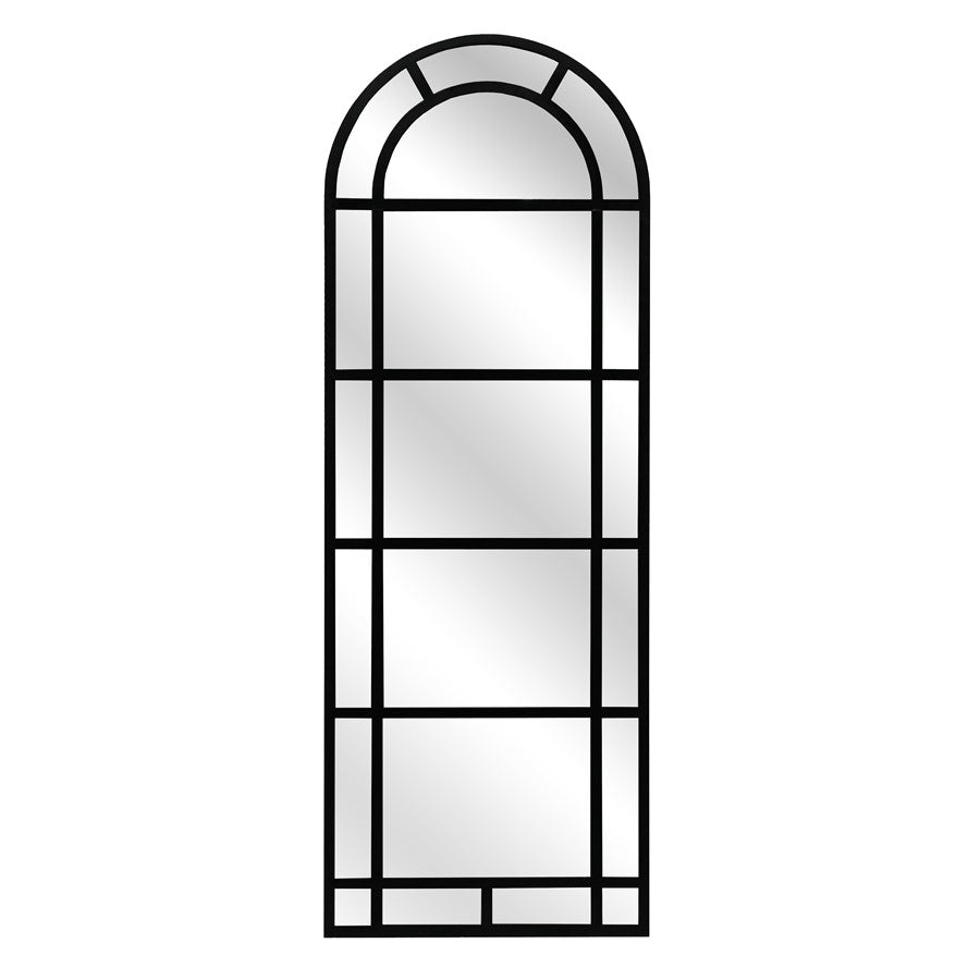Atlas Lighting Arched Pier 81in Tall Wall Mirror | Black Wood Composite | Entryway & Hallway Accent | 29.25 x 1.25 x 81.5 in | Model MI11006-01