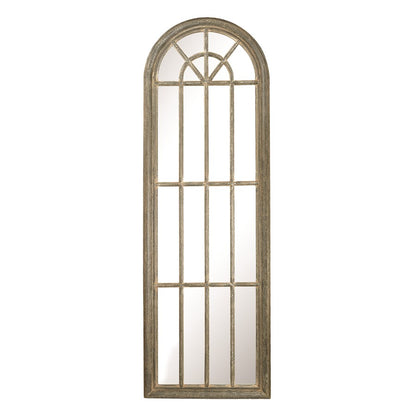 Atlas Lighting Arched Windowpane 71in Tall Wall Mirror | Aged Gray Wood | Entryway & Hallway Accent | Model MI11007-01