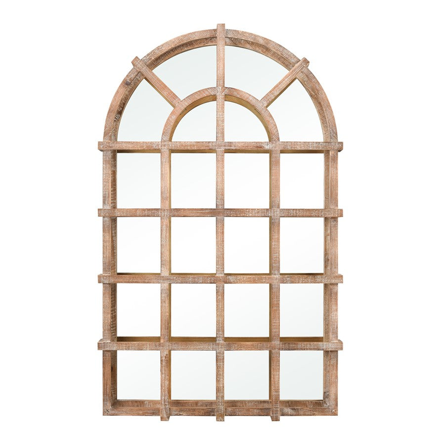 Atlas Lighting Atherton 40in Tall Wall Mirror | Weathered Brown Wood | Entryway & Hallway Accent | 24.5 x 3 x 40 in, Vertical Mount | Model MI11009-01