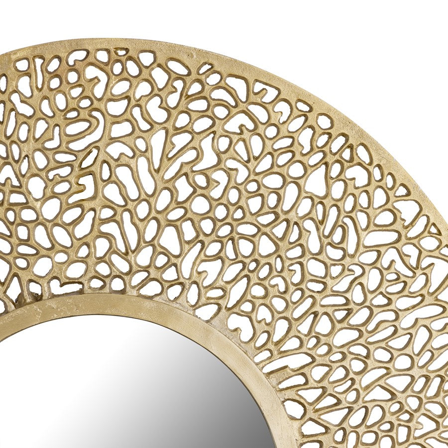 Atlas Lighting Azoni 45in Round Wall Mirror | Modern Soft Gold Metal Frame | Entryway & Living Room Accent | 45 x 45 x 1 in | Model MI11011-01