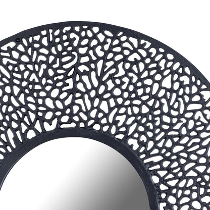 Atlas Lighting Azoni 45in Round Wall Mirror | Modern Matte Black Metal Frame | Entryway & Living Room Accent | 45 x 45 x 1 in | Model MI11011-02