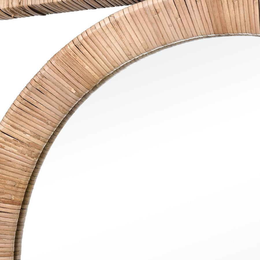Atlas Lighting Baarlo 23in Oval Wall Mirror | Natural Rattan Frame | Bedroom & Entryway Accent | 23 x 33 x 2 in | Model MI11012-01