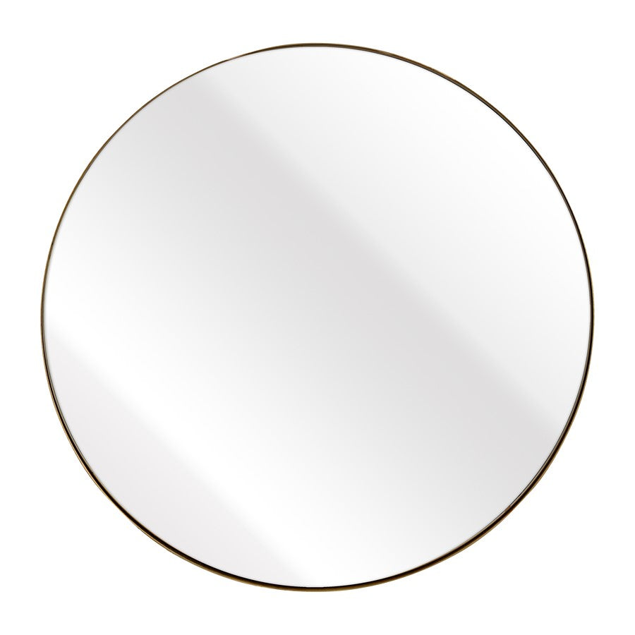 Atlas Lighting Beni 24in Round Wall Mirror | Brass Metal Frame | Entryway & Powder Room Accent | 24 x 24 x 0.75 in | Model MI11013-01
