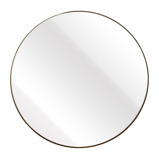 Atlas Lighting Beni 24in Round Wall Mirror | Brass Metal Frame | Entryway & Powder Room Accent | 24 x 24 x 0.75 in | Model MI11013-01