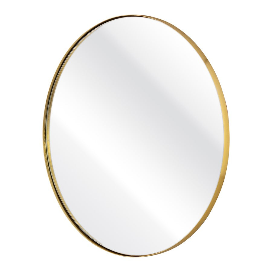 Atlas Lighting Beni 24in Round Wall Mirror | Brass Metal Frame | Entryway & Powder Room Accent | 24 x 24 x 0.75 in | Model MI11013-01