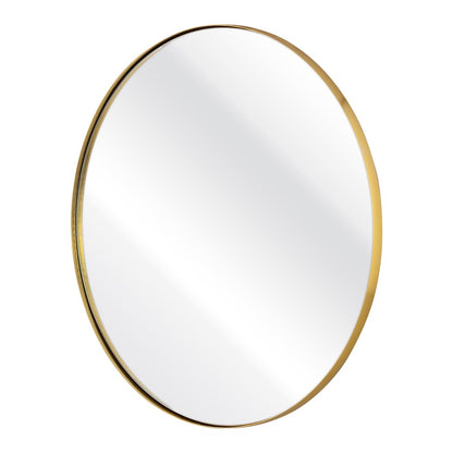 Atlas Lighting Beni 24in Round Wall Mirror | Brass Metal Frame | Entryway & Powder Room Accent | 24 x 24 x 0.75 in | Model MI11013-01
