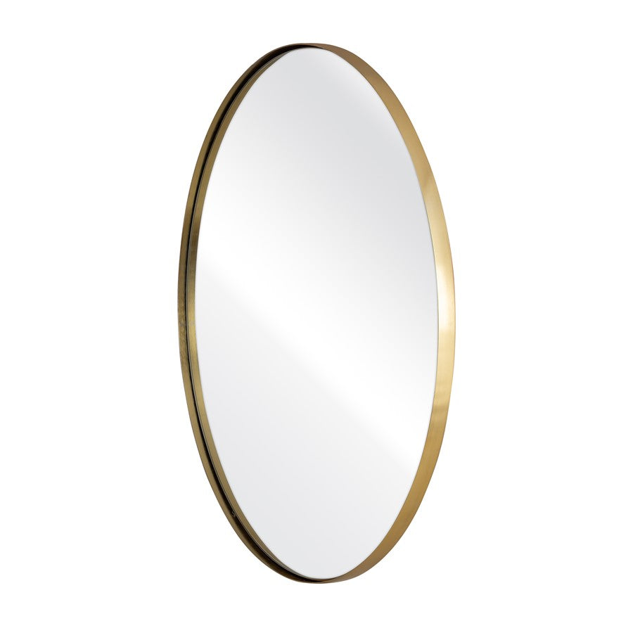 Atlas Lighting Beni 24in Round Wall Mirror | Brass Metal Frame | Entryway & Powder Room Accent | 24 x 24 x 0.75 in | Model MI11013-01