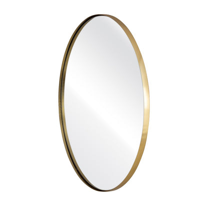 Atlas Lighting Beni 24in Round Wall Mirror | Brass Metal Frame | Entryway & Powder Room Accent | 24 x 24 x 0.75 in | Model MI11013-01