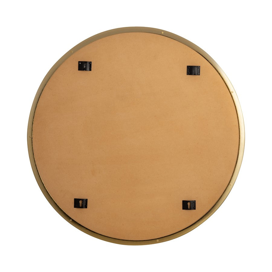 Atlas Lighting Beni 24in Round Wall Mirror | Brass Metal Frame | Entryway & Powder Room Accent | 24 x 24 x 0.75 in | Model MI11013-01