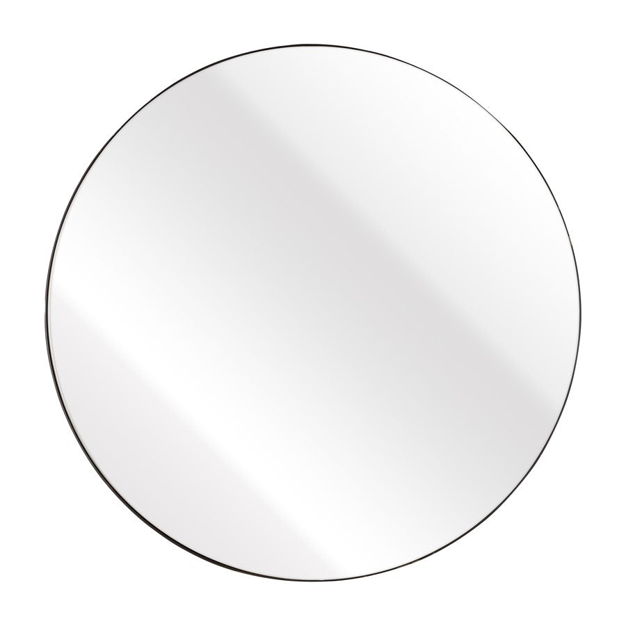 Atlas Lighting Beni 36in Round Wall Mirror | Black Metal Frame | Entryway & Powder Room Accent | 36 x 36 x 1 in | Model MI11013-02