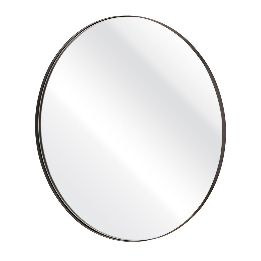 Atlas Lighting Beni 36in Round Wall Mirror | Black Metal Frame | Entryway & Powder Room Accent | 36 x 36 x 1 in | Model MI11013-02