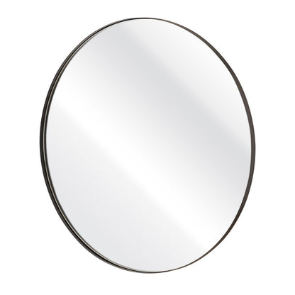 Atlas Lighting Beni 36in Round Wall Mirror | Black Metal Frame | Entryway & Powder Room Accent | 36 x 36 x 1 in | Model MI11013-02