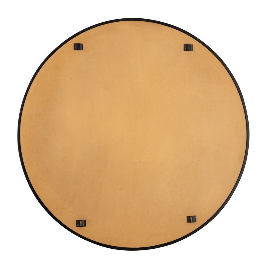 Atlas Lighting Beni 36in Round Wall Mirror | Black Metal Frame | Entryway & Powder Room Accent | 36 x 36 x 1 in | Model MI11013-02