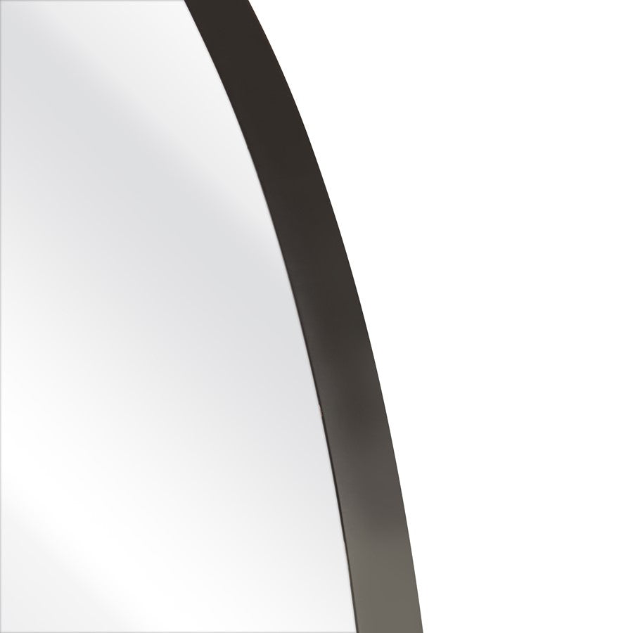 Atlas Lighting Beni 36in Round Wall Mirror | Black Metal Frame | Entryway & Powder Room Accent | 36 x 36 x 1 in | Model MI11013-02