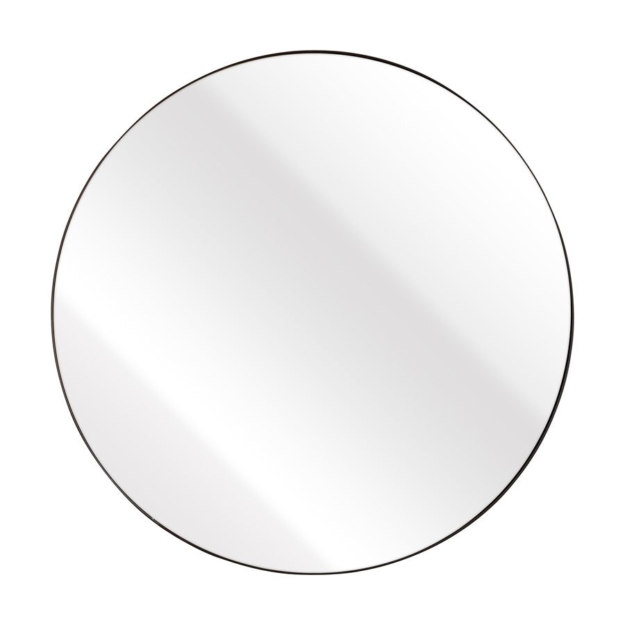 Atlas Lighting Beni 24in Round Wall Mirror | Black Metal Frame | Entryway & Powder Room Accent | 24 x 24 x 0.75 in | Model MI11013-03