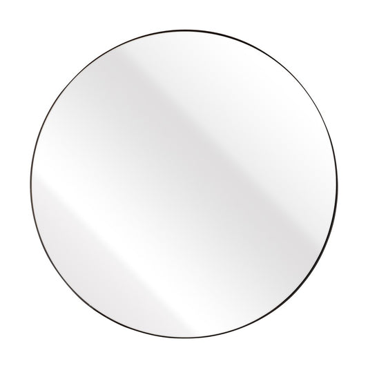 Atlas Lighting Beni 24in Round Wall Mirror | Black Metal Frame | Entryway & Powder Room Accent | 24 x 24 x 0.75 in | Model MI11013-03