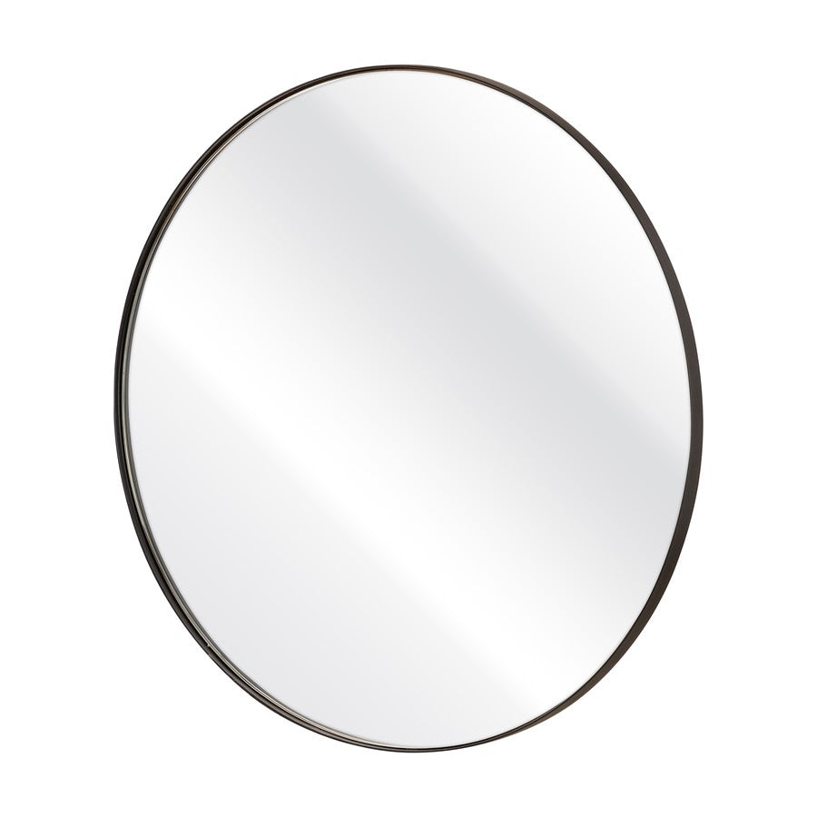 Atlas Lighting Beni 24in Round Wall Mirror | Black Metal Frame | Entryway & Powder Room Accent | 24 x 24 x 0.75 in | Model MI11013-03