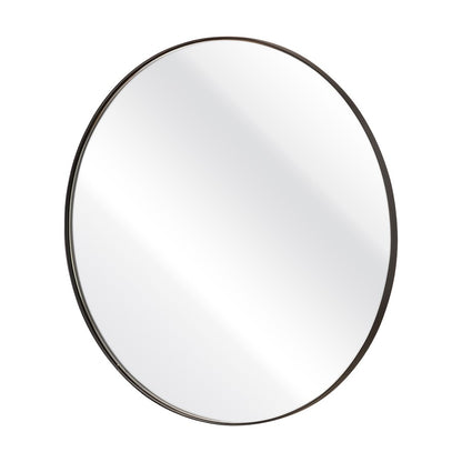 Atlas Lighting Beni 24in Round Wall Mirror | Black Metal Frame | Entryway & Powder Room Accent | 24 x 24 x 0.75 in | Model MI11013-03