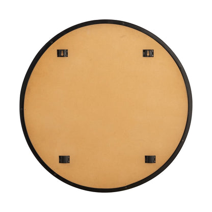 Atlas Lighting Beni 24in Round Wall Mirror | Black Metal Frame | Entryway & Powder Room Accent | 24 x 24 x 0.75 in | Model MI11013-03