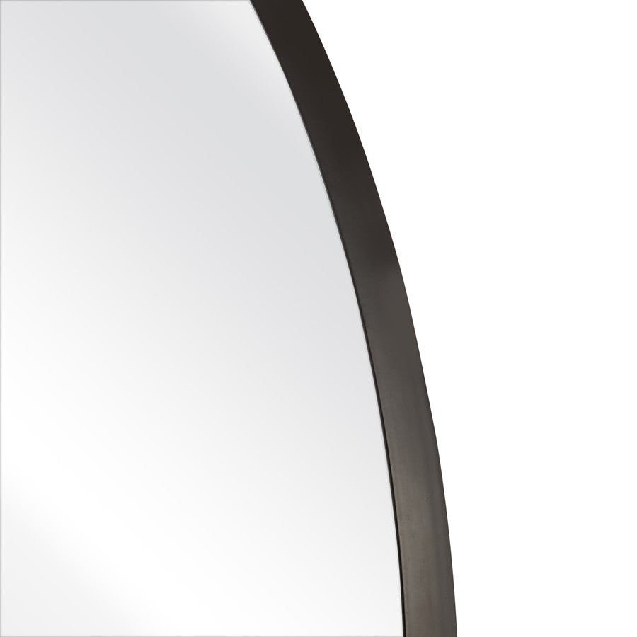 Atlas Lighting Beni 24in Round Wall Mirror | Black Metal Frame | Entryway & Powder Room Accent | 24 x 24 x 0.75 in | Model MI11013-03