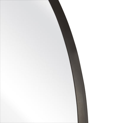 Atlas Lighting Beni 24in Round Wall Mirror | Black Metal Frame | Entryway & Powder Room Accent | 24 x 24 x 0.75 in | Model MI11013-03