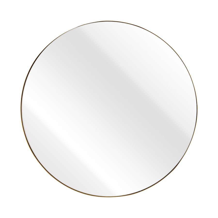 Atlas Lighting Beni 36in Round Wall Mirror | Brass Metal Frame | Entryway & Powder Room Accent | 36 x 36 x 1 in | Model MI11013-04