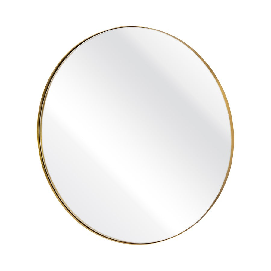Atlas Lighting Beni 36in Round Wall Mirror | Brass Metal Frame | Entryway & Powder Room Accent | 36 x 36 x 1 in | Model MI11013-04