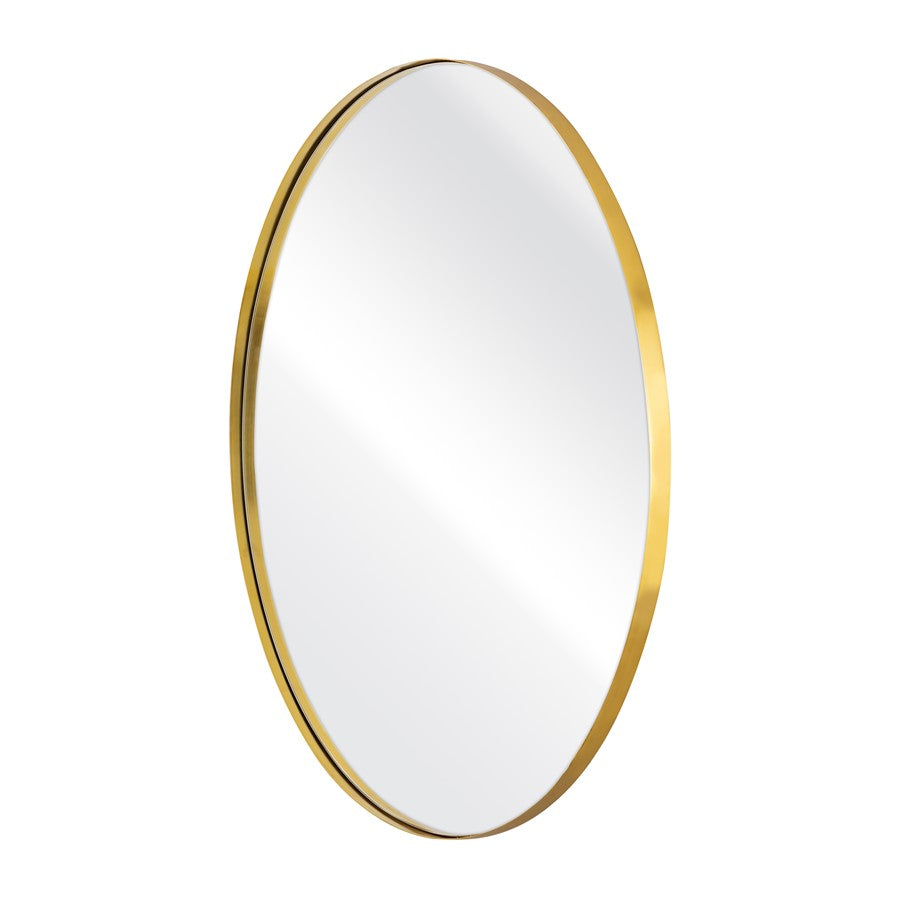 Atlas Lighting Beni 36in Round Wall Mirror | Brass Metal Frame | Entryway & Powder Room Accent | 36 x 36 x 1 in | Model MI11013-04