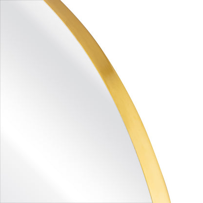 Atlas Lighting Beni 36in Round Wall Mirror | Brass Metal Frame | Entryway & Powder Room Accent | 36 x 36 x 1 in | Model MI11013-04
