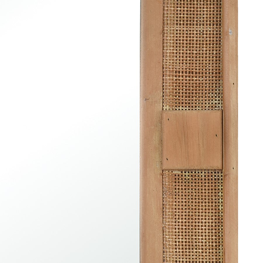 Atlas Lighting Cabana 29.5in x 39.5in Wall Mirror | Natural Wood and Rattan Frame | Entryway, Bathroom & Bedroom | Model MI11021-01