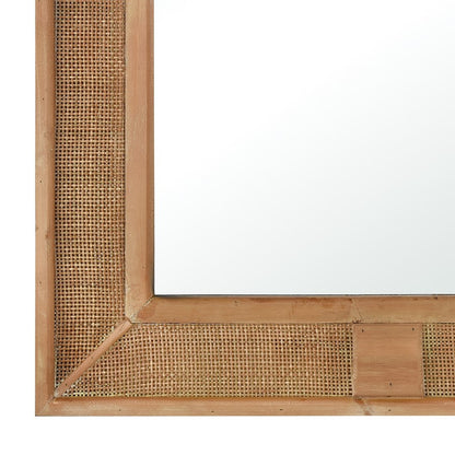 Atlas Lighting Cabana 29.5in x 39.5in Wall Mirror | Natural Wood and Rattan Frame | Entryway, Bathroom & Bedroom | Model MI11021-01